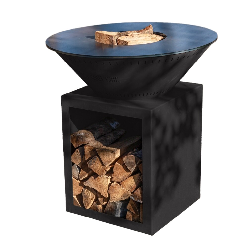 brasero classique acier 83 noir double cuve