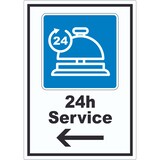 thumbnail of 24H Service Aufkleber mit Pfeil links A5 (148x210mm)