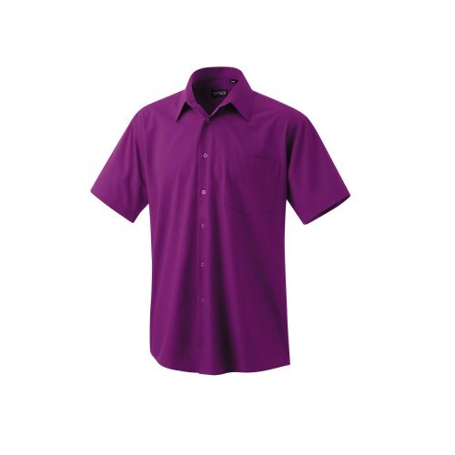 401 - Oberhemd halbarm : bordeaux 60% Baumwolle 40% Polyester 120 g/m² 52