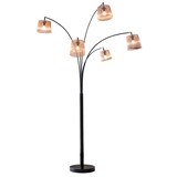 thumbnail of SalesFever vloerlamp Five Fingers 213 cm | beweegbare armen met lichtcapsules | echt marmeren voet | B 122 x D 38 x H 213 cm | koper