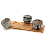 thumbnail of Tablett und seine 3 Schalen Peluso - Blau Rund Steinzeug Amadeus