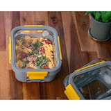 thumbnail of PIKA - Lot de 3 boites alimentaires sous vide en verre + pompe de mise sous vide - 370ml + 640ml + 1050ml - Micro-ondes, four, congélateur - GlassShoc