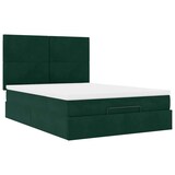thumbnail of vidaXL Ottoman-Bett mit Matratzen & LEDs Dunkelgrün 140x190 cm Samt