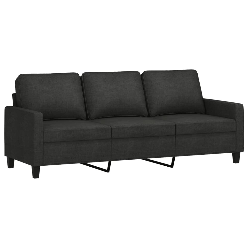 vidaXL Driezitsbank 180 cm stof zwart