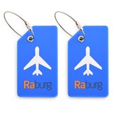thumbnail of Kofferanhänger 2er Set aus Silikon, ca. 9×5 cm mit Namenszeile - ideal für Koffer, Taschen & Rucksäcke auf Reisen, Blau | Raburg Gepäckanhänger