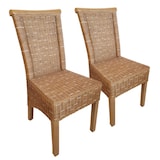 thumbnail of Esszimmer Stühle Set 2 Stück Rattanstühle Esstisch Stühle Perth braun Korbstühle : ohne Sitzkissen