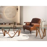 thumbnail of Angel Cerdá  Runder Ecktisch aus gehärtetem Glas und Nussbaumholz 2125C