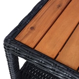 thumbnail of Tuinset HWC-G28, loungeset, acaciahout halfrond rotan verstelbaar MVG ~ antraciet, grijze kussens