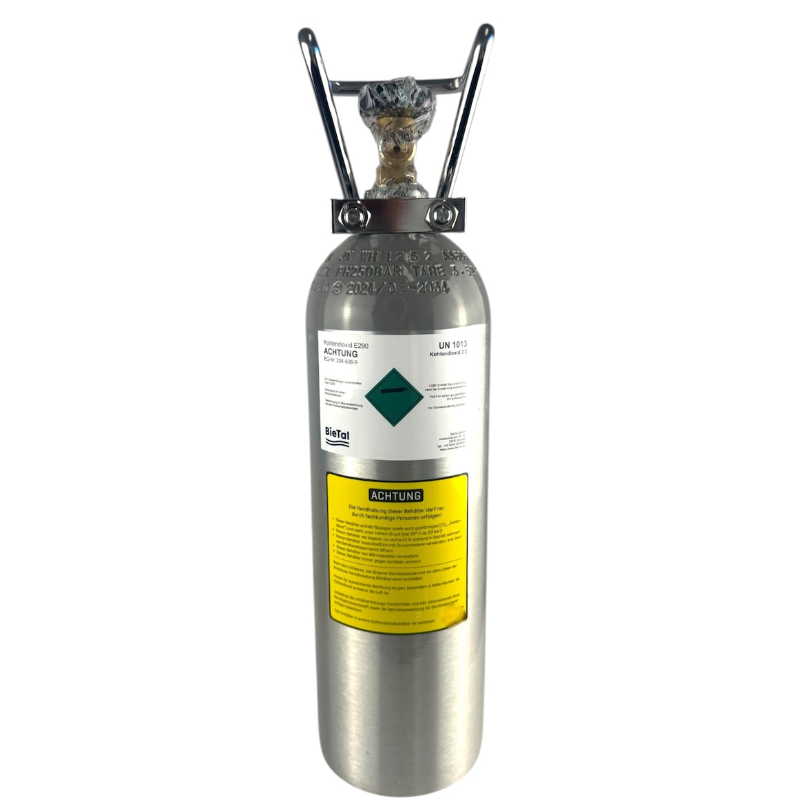 Kohlensäureflasche CO2 Flasche ALU BieTal® mit Füllung 2 kg E290 & TÜV-Zulassung