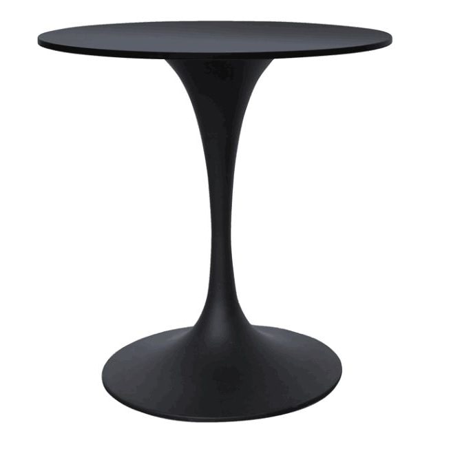 METRO Professional Mesa bistro, acero, Ø 70 x 72 cm, tablero de laminado de alta presión, negro