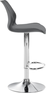 thumbnail of Décoshop26 - Barhocker x1 mit Fußstütze höhenverstellbar drehbar aus grauem PVC Kunststoff und Metall 10_0004905