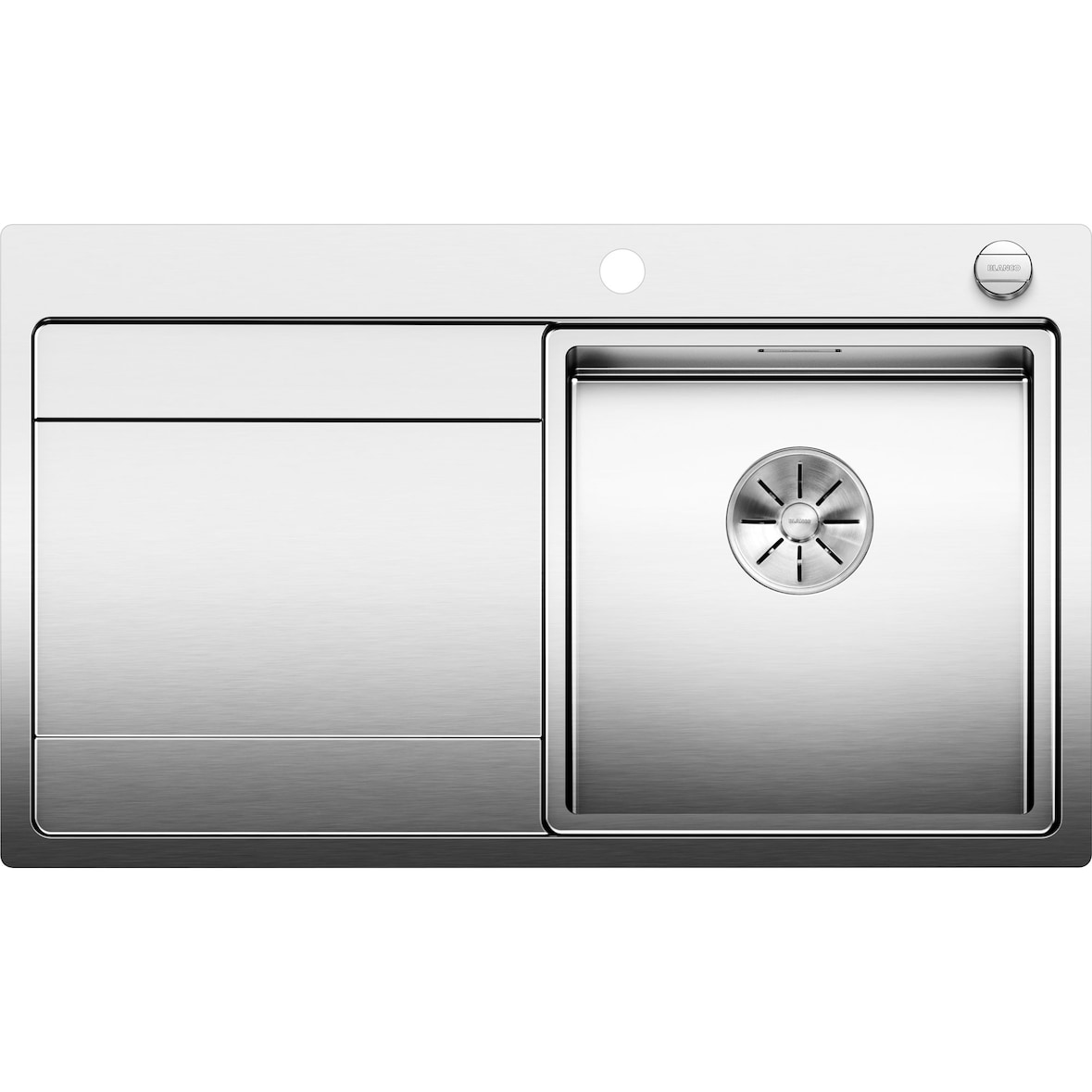 BLANCO DIVON II 45 S-IF Flachrandspüle Edelstahl Seidengl. Be. rechts Excenter