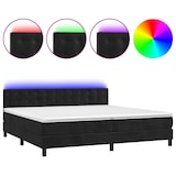 thumbnail of vidaXL Boxspringbett mit Matratze & LED Schwarz 200x200 cm Samt