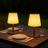 thumbnail of Lumisky 2 kleine, stehende Solar-Tischlampen, H 25 cm Stahl Grau