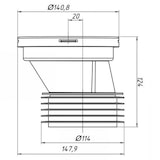 thumbnail of WC Anschlußstutzen Exzentrischer Anschluss Abfluss Rohr Versatz Stutzen ø90 20mm