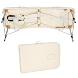 thumbnail of Helloshop26 - Opvouwbare draagbare massagetafel van aluminium met 3 secties + beige hoes 2008139