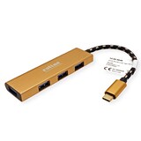 thumbnail of Hub USB 3.2 Gen 1 ROLINE GOLD, 4 vie, cavo di connessione di tipo C