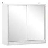 thumbnail of HOMCOM Armário de Casa de Banho com Espelho Móvel Suspenso de Casa de Banho com Prateleira Interior Ajustável 48x14,5x45 cm Branco