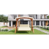 thumbnail of Merax Hollywoodschaukel aus Lärchenholz, Gartenschaukel & Hammocks, Sonnendach & Seitenablage, Natur
