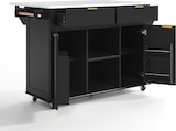 thumbnail of Merax Keukeneiland op wielen 120x45 cm, trolley met inklapbaar werkblad, opbergruimte, kruidenrek, handdoekhouder en 2 laden, zwart