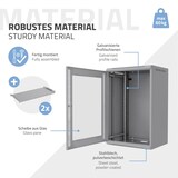 thumbnail of ECD Germany Netzwerkschrank 18HE Grau, Serverschrank 19 Zoll, Wandmontage 600×900×450 mm, abschließbare Glastür, Traglast 60 kg