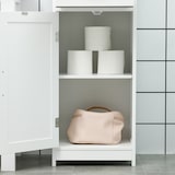 thumbnail of Columna de baño moderno mueble auxiliar de baño con 2 puertas 1 cajón estante abierto y estantes ajustables antivuelco 40x30x164 cm