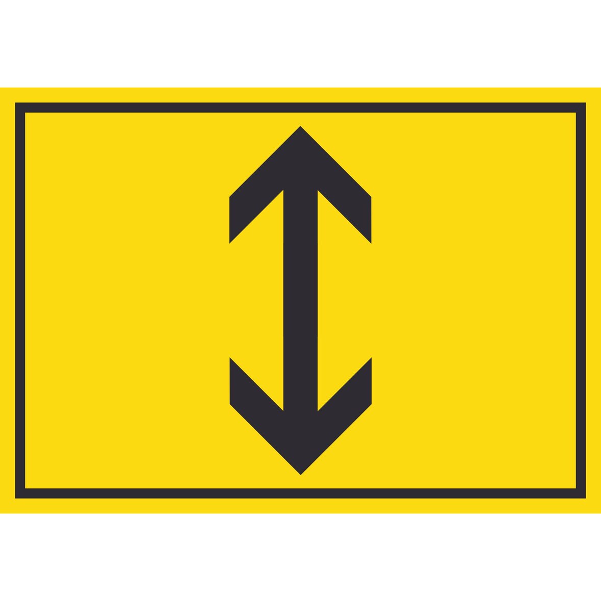 Richtungspfeil hoch runter Schild waagerecht schwarz gelb Pfeil A0 (841x1189mm)