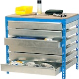 thumbnail of SimonRack Banco de Trabajo Taller, Capacidad Carga 600 kg, 842x1510x760 mm, 6 Cajones, Azul/Madera - BT-5