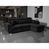 thumbnail of Canapé d'angle convertible et réversible en tissu noir Omega