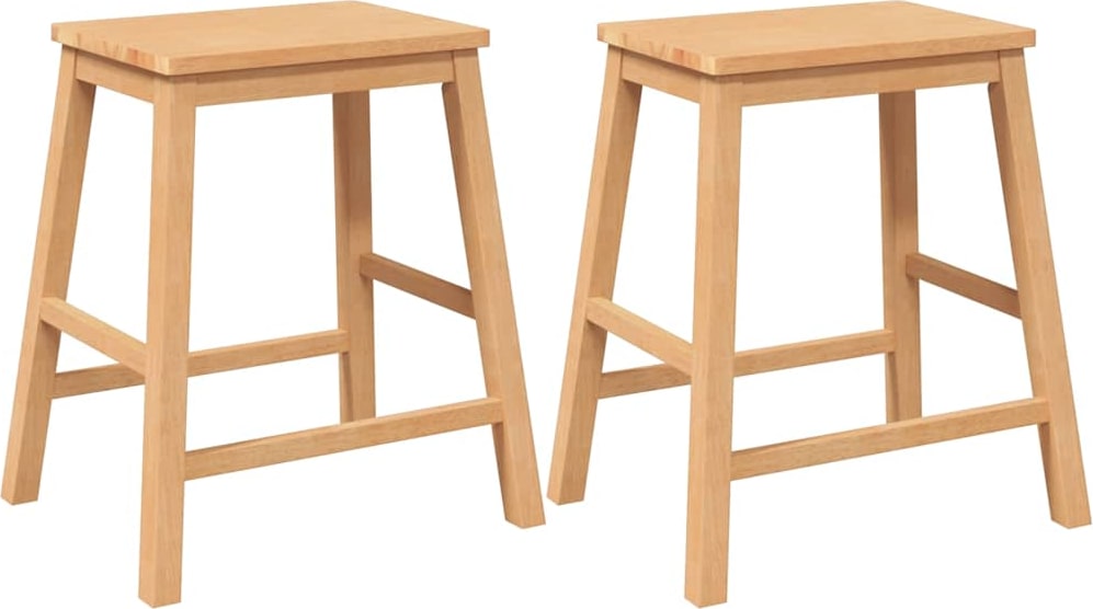 vidaXL Barstühle 2 Stk. Massivholz Gummibaum