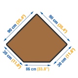 thumbnail of Maderclick Eckregal aus Metall ohne Schrauben, 5 Böden. Farbe BLAU/ORANGE/HOLZ 1800x900x300 mm