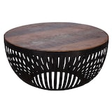 thumbnail of Couchtisch 70x33x70 cm Holz / Metall Wohnzimmertisch Industrial, Clubtisch Tisch Wohnzimmer, Sofatisch mit Metallgestell, Loungetisch massiv, Design