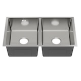thumbnail of Gasfrit - Keukenspoelbak met 2 bakken, met sifon, voor werkblad van roestvrij staal kleur grijs, één spoelbak, 760 x 470 x 200 mm