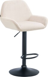 thumbnail of DELUKE® Barhocker DUBLIN - Creme, Samt, Schwarz | Barhocker mit Lehne Barstuhl Tresenhocker Tresenstuhl Kneipenhocker Kneipenstuhl
