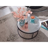 thumbnail of Couchtisch Hammerschlag Metall 62x62x36 cm Sofatisch Aluminium Silber Schwarz, Design Wohnzimmertisch abnehmbares Tablett Rund, Tabletttisch