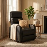 thumbnail of Poltrona relax reclinabile con poggiapiedi in similpelle Alice - Nero-SR653PUGN