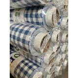 thumbnail of Nappe en toile cirée carreaux bleu – Ronde Ø 110 cm – Livraison roulée sur tube