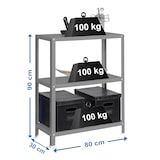 thumbnail of Etagère en métal sans vis pour la maison Simonhome 3 étagères. Couleur gris/gris 900x800x300 mm