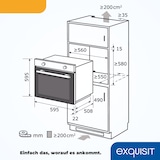thumbnail of Exquisit Einbaubackofen, Backofen Einbaugerät Silber, 62 L Garraum, Einfache Bedienung, Backofen klein, EBE 555-1.1