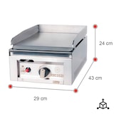 thumbnail of Romux® Piastra a Gas Professionale in Acciaio Inox 30 cm da Banco con Piastra da 4 mm per Riscaldamento Rapido con Termocoppia CE