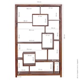 thumbnail of WOHNLING Bücherregal MUMBAI Massiv Sheesham 180cm Massivholz Regal Raumteiler Neu