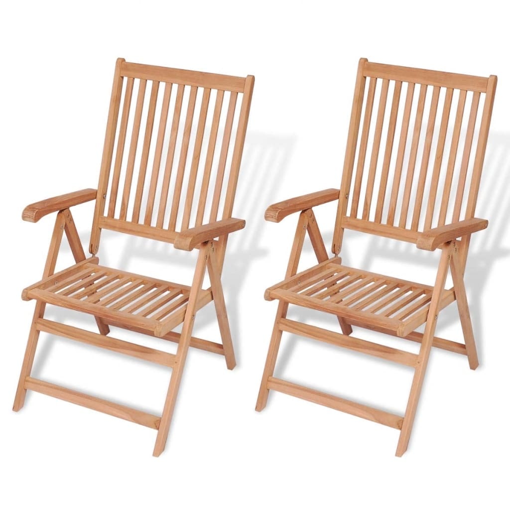 vidaXL Verstellbare Gartenstühle 2 Stk. Massivholz Teak