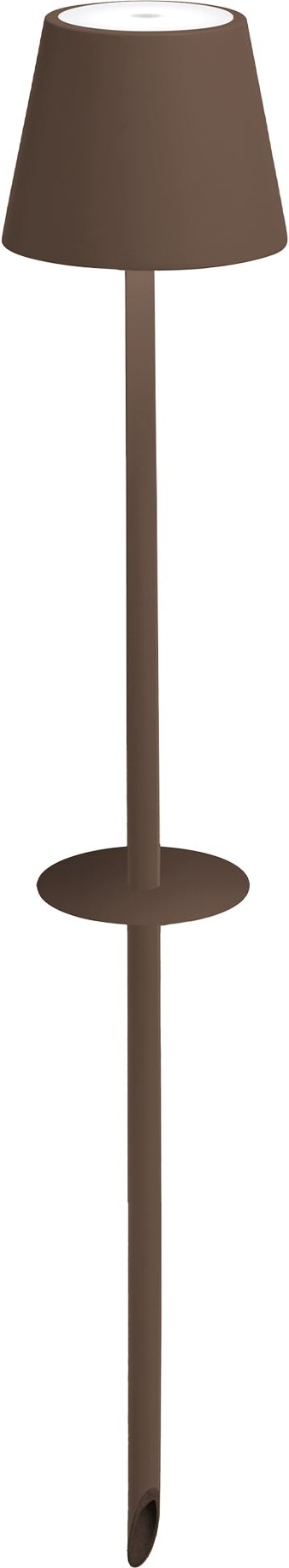 Ai Lati Poldina LED-Lampe mit cortenfarbenem Erdspieß, tragbare, wiederaufladbare Akku-Lampe mit Touch-Steuerung und einstellbarer Dimmfunktion