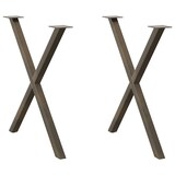 thumbnail of Helloshop26 - Set aus 2 X-förmigen Tischbeinen für einen 80 x 72 cm Esstisch modernes Design Ausführung in Naturstahl 02_0057196