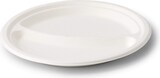 thumbnail of BIOZOYG 250 Stück Teller 22 cm, 2 Kammern Einwegteller, Zuckerrohr-Teller rechteckig für Menüs, umweltfreundlich, biologisch abbaubares Geschirr