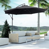 thumbnail of Sombrilla de Jardín Ø295x245 cm Parasol Excéntrico Inclinable con Manivela Base Cruzada y Soporte de Metal 8 Varillas para Terraza Exterior Balcón