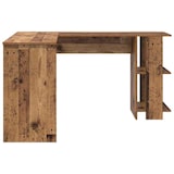 thumbnail of Bureau d'angle avec étagère Bois Ancien 140 x 113,5 x 75 cm Modèle Solaris Évasion