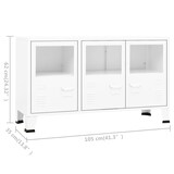 thumbnail of vidaXL Industrial Sideboard Weiß 105x35x62 cm Metall und Glas