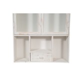 thumbnail of Biscottini Mobiletto bagno sospeso Legno e vetro 89x60x18 cm - Vetrinetta da parete per bagno e cucina - Vetrina bianca porta detersivi salvaspazio