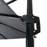 thumbnail of Gastro Ampelschirm Rome Grau, quadratisch, 3 × 3 m, 8 Streben, 210 g/m² Polyester, wasserabweisend, höhenverstellbar, 360° drehbar, ohne Volant